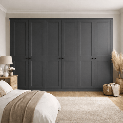 6 Door 2 Panel Shaker Front Frame Fitted Wardrobe - Widths Available 3201 - 3800mm 12 - Online Bedrooms