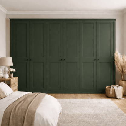6 Door 2 Panel Shaker Front Frame Fitted Wardrobe - Widths Available 3201 - 3800mm 13 - Online Bedrooms