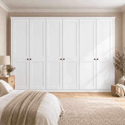 6 Door 2 Panel Shaker Front Frame Fitted Wardrobe - Widths Available 3201 - 3800mm 11 - Online Bedrooms