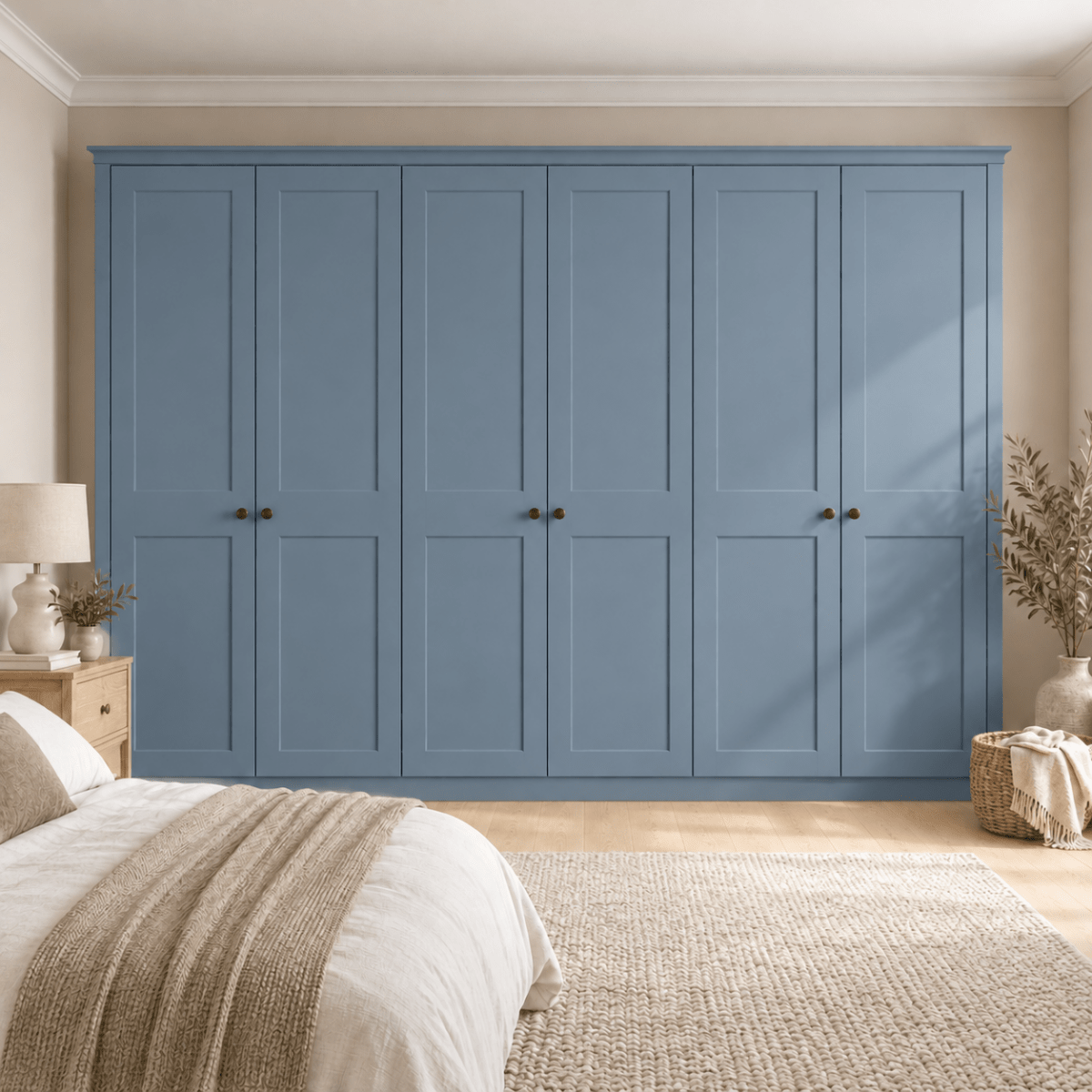 6 Door 2 Panel Shaker Front Frame Fitted Wardrobe - Widths Available 3201 - 3800mm 13 - Online Bedrooms