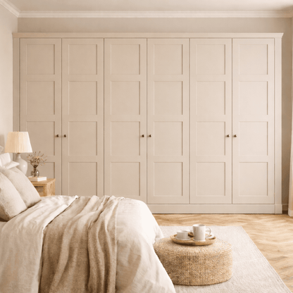 6 Door 4 Panel Shaker Front Frame Fitted Wardrobe - Widths Available 3201 - 3800mm 10 - Online Bedrooms