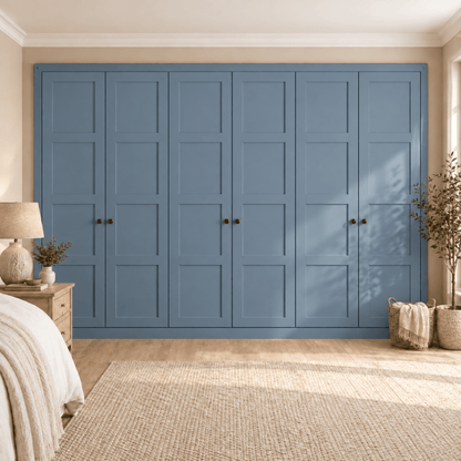 6 Door 4 Panel Shaker Front Frame Fitted Wardrobe - Widths Available 3201 - 3800mm 10 - Online Bedrooms
