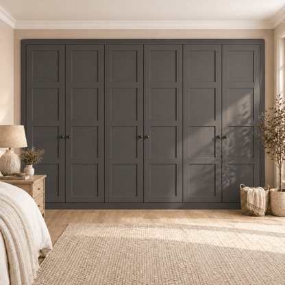 6 Door 4 Panel Shaker Front Frame Fitted Wardrobe - Widths Available 3201 - 3800mm 13 - Online Bedrooms