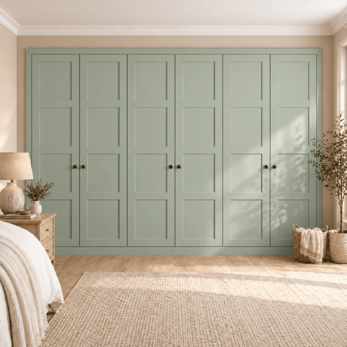 6 Door 4 Panel Shaker Front Frame Fitted Wardrobe - Widths Available 3201 - 3800mm 11 - Online Bedrooms