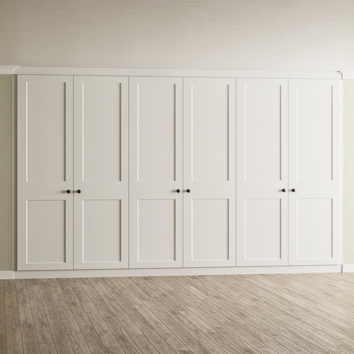6 Door Face Frame Fitted Wardrobe - Widths Available 3201 - 3800mm 1 - Online Bedrooms
