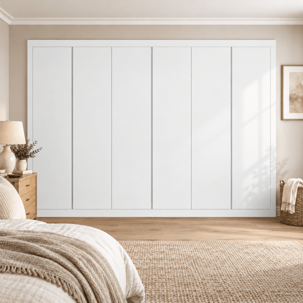 6 Door Handleless Front Frame Fitted Wardrobe - Widths Available 3201 - 3800mm 9 - Online Bedrooms