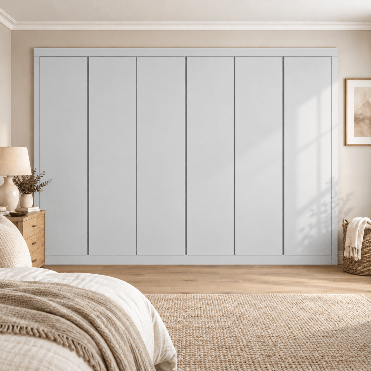 6 Door Handleless Front Frame Fitted Wardrobe - Widths Available 3201 - 3800mm 12 - Online Bedrooms