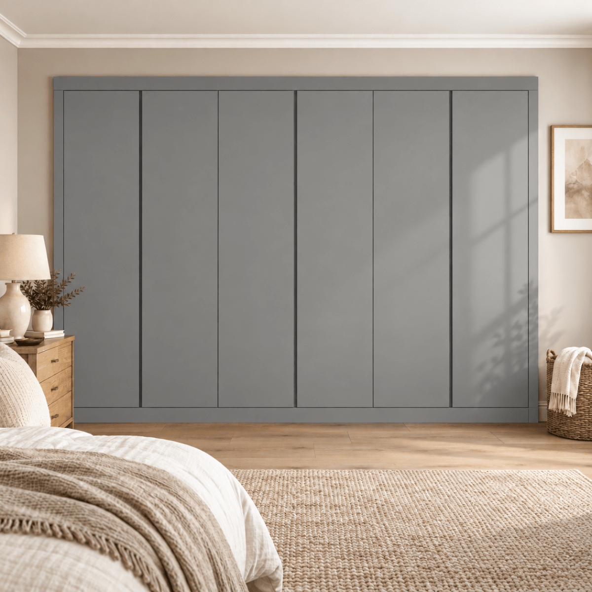 6 Door Handleless Front Frame Fitted Wardrobe - Widths Available 3201 - 3800mm 14 - Online Bedrooms