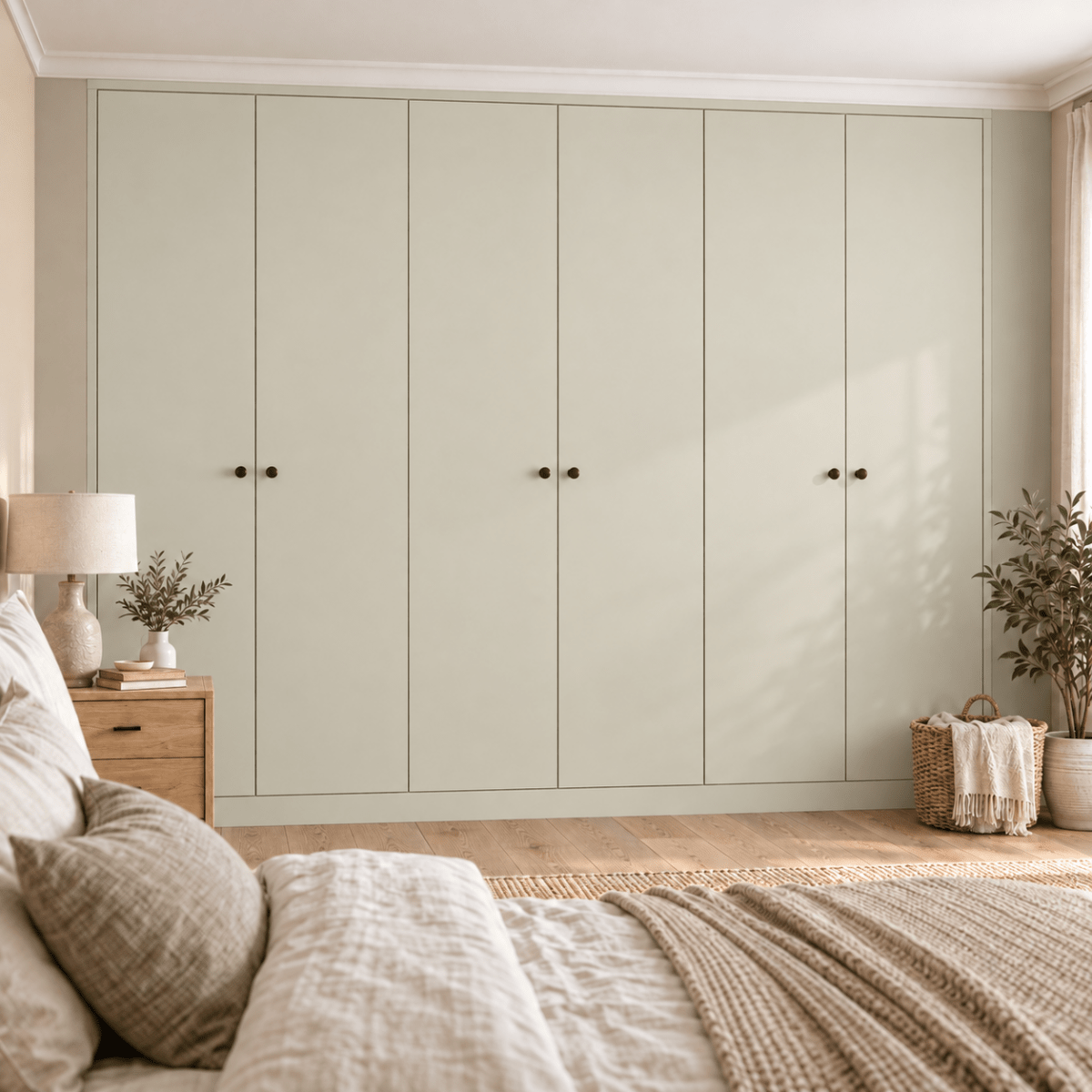 6 Door Modern Slab Front Frame Fitted Wardrobe - Widths Available 3201 - 3800mm 9 - Online Bedrooms