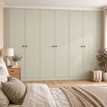 6 Door Modern Slab Front Frame Fitted Wardrobe - Widths Available 3201 - 3800mm 9 - Online Bedrooms