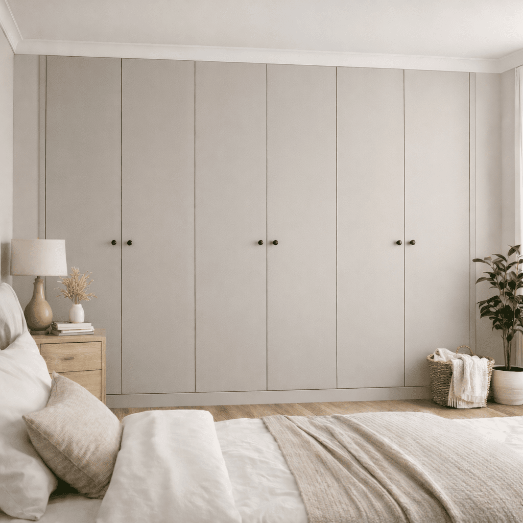 6 Door Modern Slab Front Frame Fitted Wardrobe - Widths Available 3201 - 3800mm 9 - Online Bedrooms