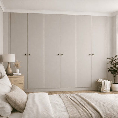6 Door Modern Slab Front Frame Fitted Wardrobe - Widths Available 3201 - 3800mm 9 - Online Bedrooms