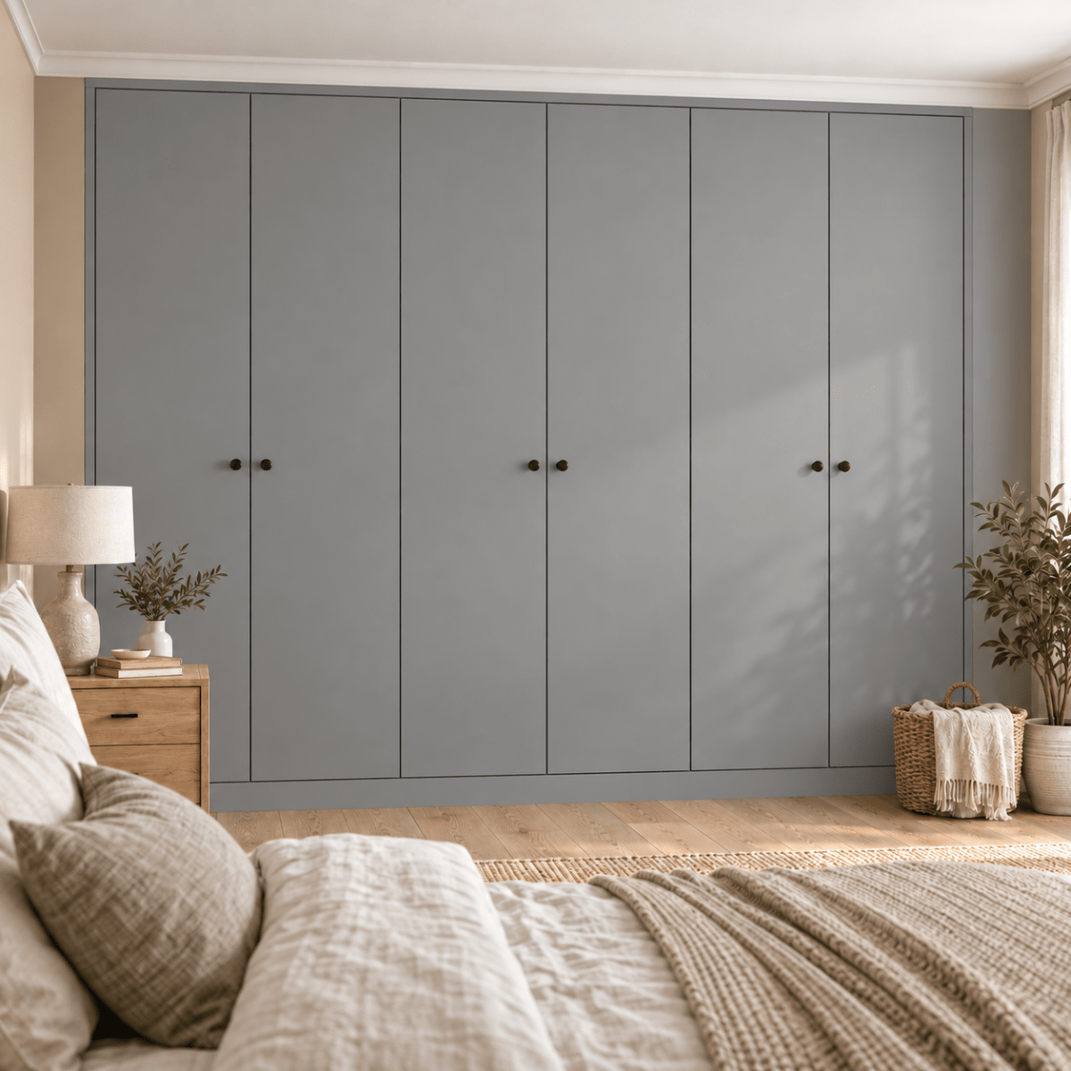 6 Door Modern Slab Front Frame Fitted Wardrobe - Widths Available 3201 - 3800mm 13 - Online Bedrooms