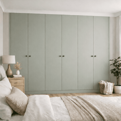 6 Door Modern Slab Front Frame Fitted Wardrobe - Widths Available 3201 - 3800mm 11 - Online Bedrooms