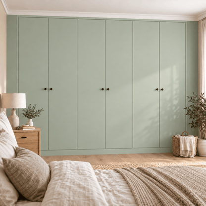 6 Door Modern Slab Front Frame Fitted Wardrobe - Widths Available 3201 - 3800mm 11 - Online Bedrooms