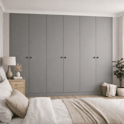 6 Door Modern Slab Front Frame Fitted Wardrobe - Widths Available 3201 - 3800mm 8 - Online Bedrooms