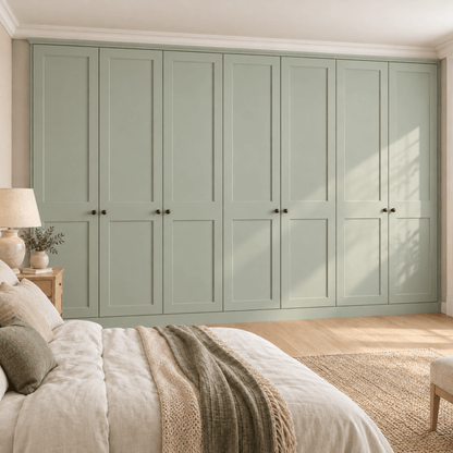7 Door 2 Panel Shaker Front Frame Fitted Wardrobe - Widths Available 3801 - 4400mm 12 - Online Bedrooms