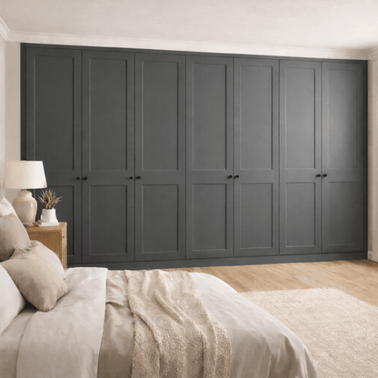 7 Door 2 Panel Shaker Front Frame Fitted Wardrobe - Widths Available 3801 - 4400mm 21 - Online Bedrooms