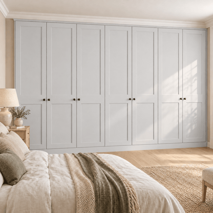 7 Door 2 Panel Shaker Front Frame Fitted Wardrobe - Widths Available 3801 - 4400mm 7 - Online Bedrooms