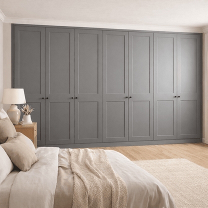7 Door 2 Panel Shaker Front Frame Fitted Wardrobe - Widths Available 3801 - 4400mm 17 - Online Bedrooms