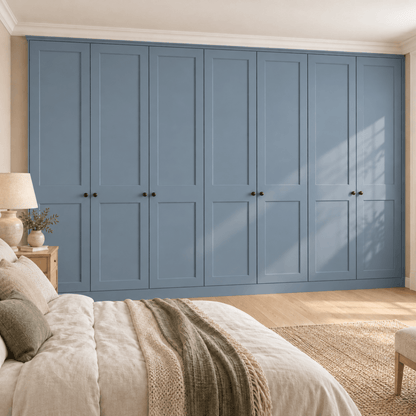 7 Door 2 Panel Shaker Front Frame Fitted Wardrobe - Widths Available 3801 - 4400mm 10 - Online Bedrooms