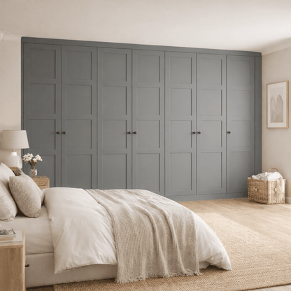 7 Door 2 Panel Shaker Front Frame Fitted Wardrobe - Widths Available 3801 - 4400mm 8 - Online Bedrooms
