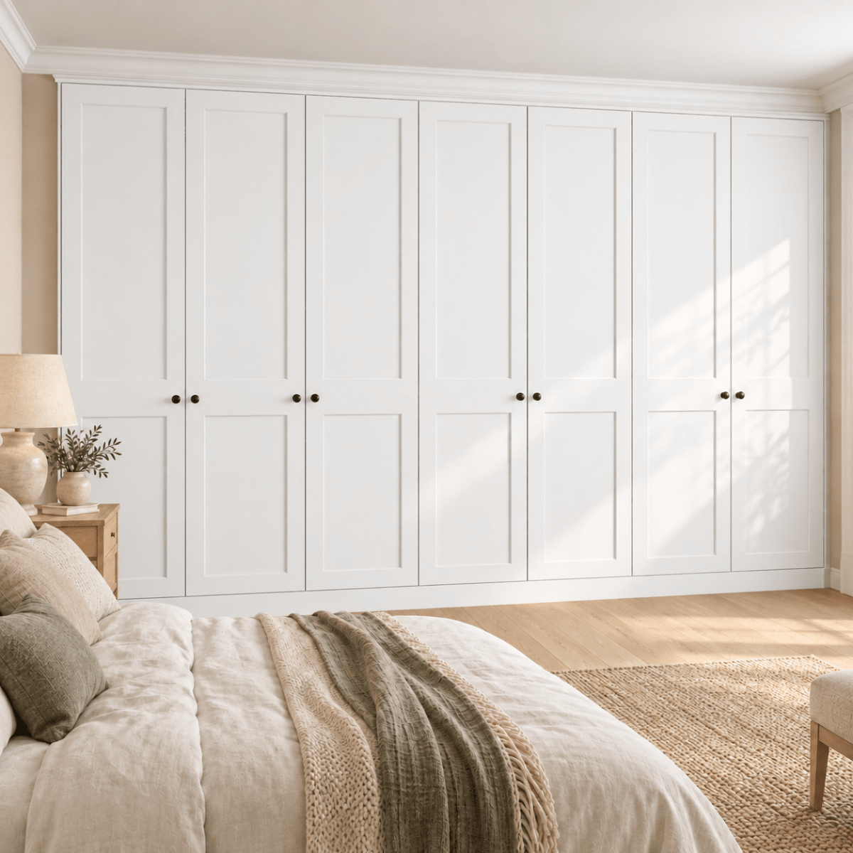 7 Door 2 Panel Shaker Front Frame Fitted Wardrobe - Widths Available 3801 - 4400mm 9 - Online Bedrooms