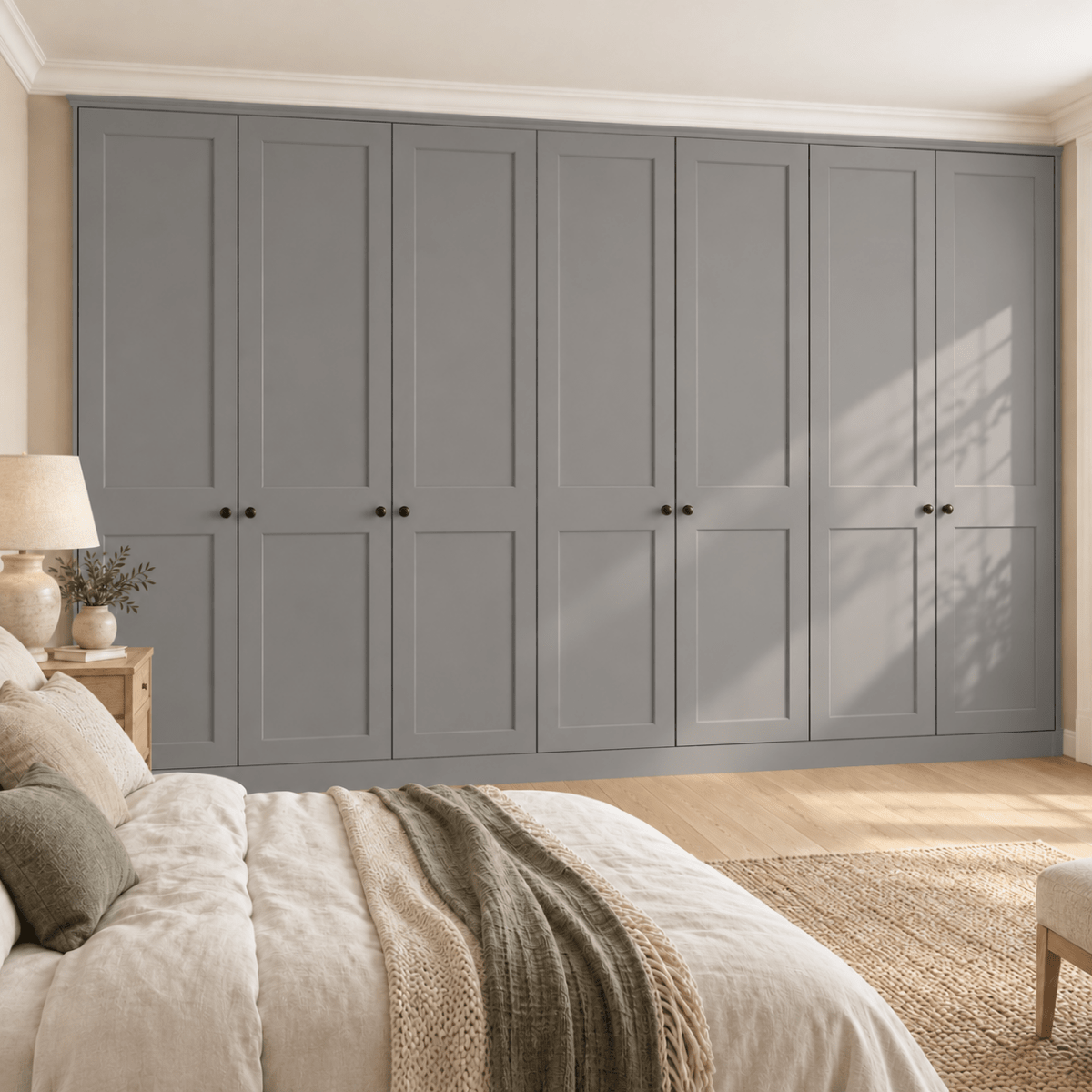7 Door 2 Panel Shaker Front Frame Fitted Wardrobe - Widths Available 3801 - 4400mm 13 - Online Bedrooms