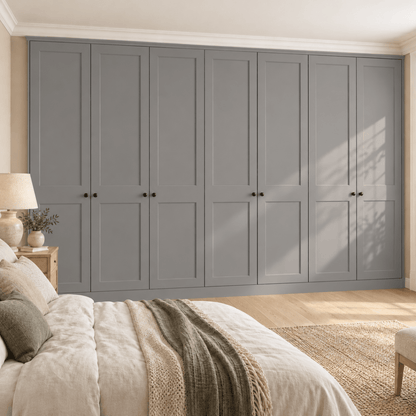 7 Door 2 Panel Shaker Front Frame Fitted Wardrobe - Widths Available 3801 - 4400mm 13 - Online Bedrooms