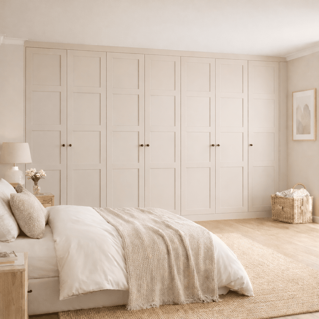 7 Door 2 Panel Shaker Front Frame Fitted Wardrobe - Widths Available 3801 - 4400mm 10 - Online Bedrooms