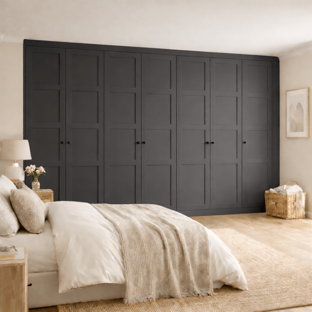 7 Door 2 Panel Shaker Front Frame Fitted Wardrobe - Widths Available 3801 - 4400mm 12 - Online Bedrooms