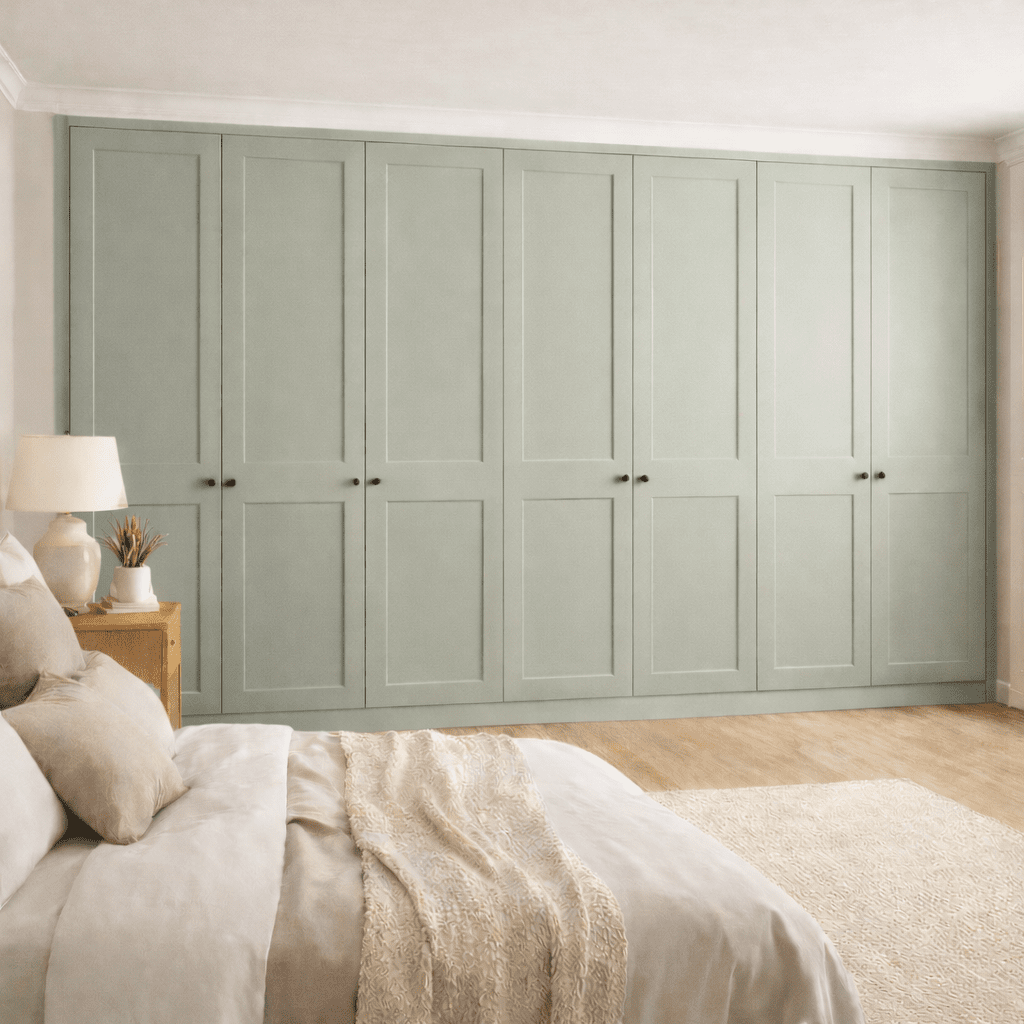 7 Door 2 Panel Shaker Front Frame Fitted Wardrobe - Widths Available 3801 - 4400mm 20 - Online Bedrooms