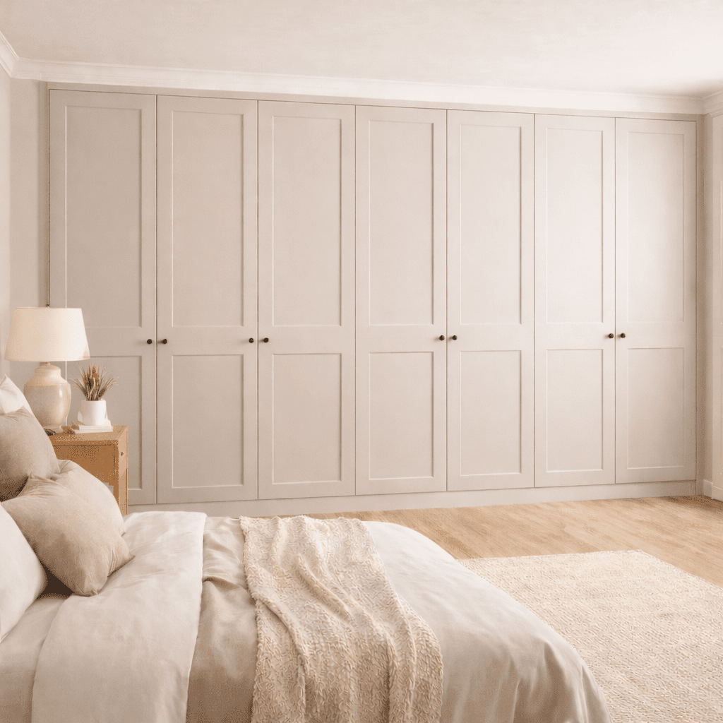 7 Door 2 Panel Shaker Front Frame Fitted Wardrobe - Widths Available 3801 - 4400mm 19 - Online Bedrooms
