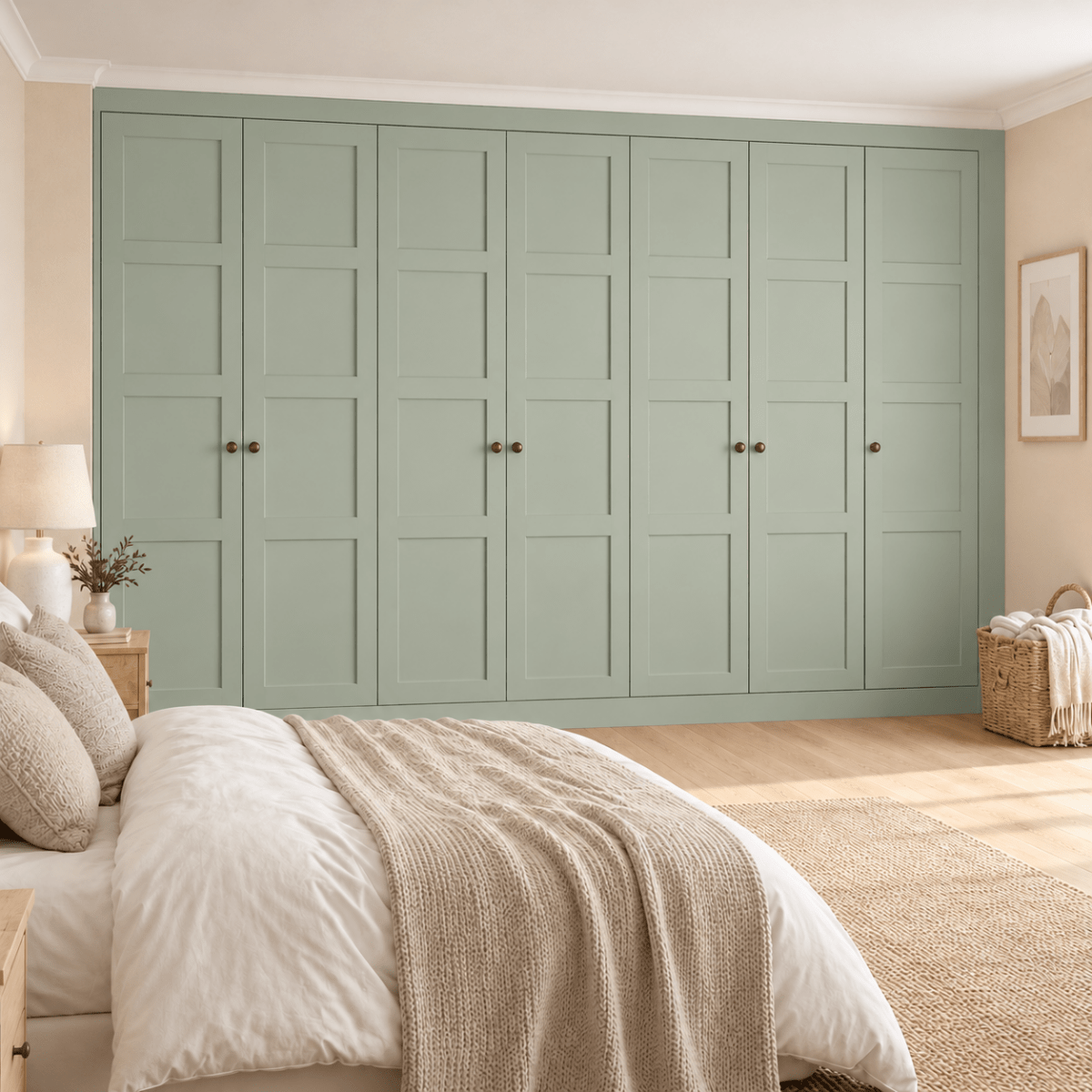 7 Door 4 Panel Shaker Front Frame Fitted Wardrobe - Widths Available 3801 - 4400mm 9 - Online Bedrooms