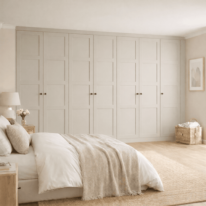 7 Door 4 Panel Shaker Front Frame Fitted Wardrobe - Widths Available 3801 - 4400mm 8 - Online Bedrooms