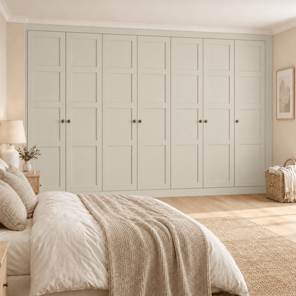 7 Door 4 Panel Shaker Front Frame Fitted Wardrobe - Widths Available 3801 - 4400mm 13 - Online Bedrooms