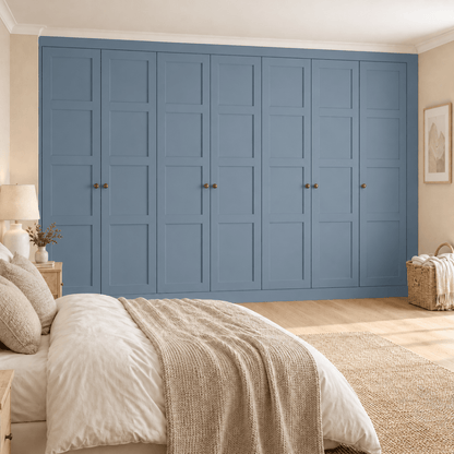 7 Door 4 Panel Shaker Front Frame Fitted Wardrobe - Widths Available 3801 - 4400mm 10 - Online Bedrooms