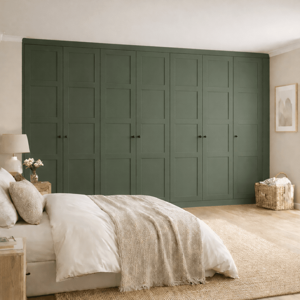 7 Door 4 Panel Shaker Front Frame Fitted Wardrobe - Widths Available 3801 - 4400mm 11 - Online Bedrooms