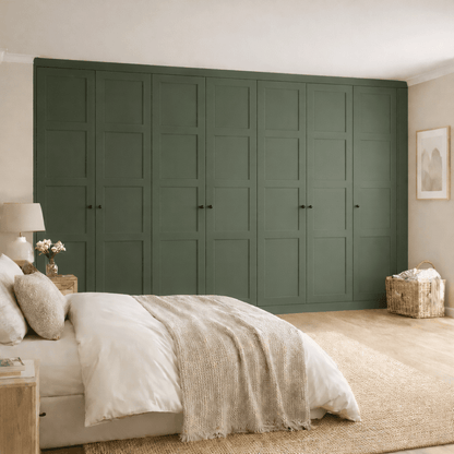 7 Door 4 Panel Shaker Front Frame Fitted Wardrobe - Widths Available 3801 - 4400mm 11 - Online Bedrooms