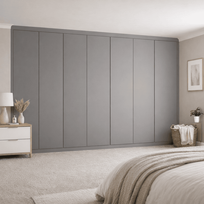 7 Door Handleless Front Frame Fitted Wardrobe - Widths Available 3801 - 4400mm 7 - Online Bedrooms