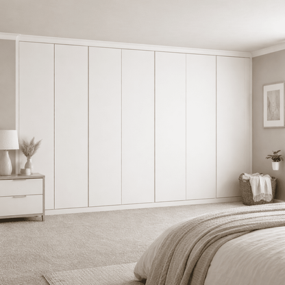 7 Door Handleless Front Frame Fitted Wardrobe - Widths Available 3801 - 4400mm 1 - Online Bedrooms