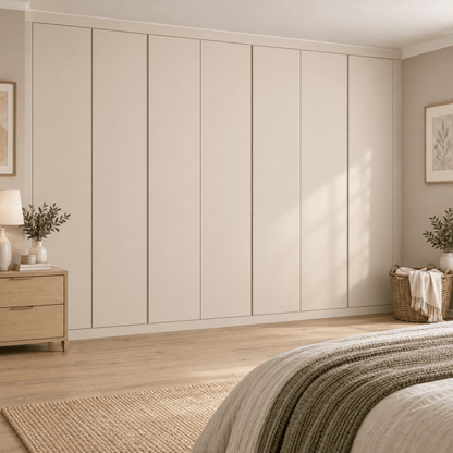 7 Door Handleless Front Frame Fitted Wardrobe - Widths Available 3801 - 4400mm 1 - Online Bedrooms