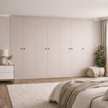 7 Door Modern Slab Front Frame Fitted Wardrobe - Widths Available 3801 - 4400mm 9 - Online Bedrooms