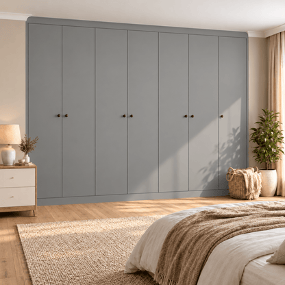 7 Door Modern Slab Front Frame Fitted Wardrobe - Widths Available 3801 - 4400mm 13 - Online Bedrooms