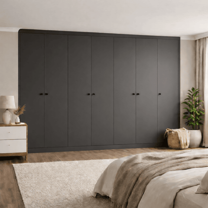 7 Door Modern Slab Front Frame Fitted Wardrobe - Widths Available 3801 - 4400mm 12 - Online Bedrooms