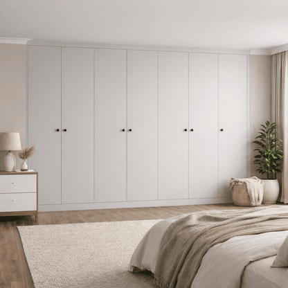 7 Door Modern Slab Front Frame Fitted Wardrobe - Widths Available 3801 - 4400mm 8 - Online Bedrooms
