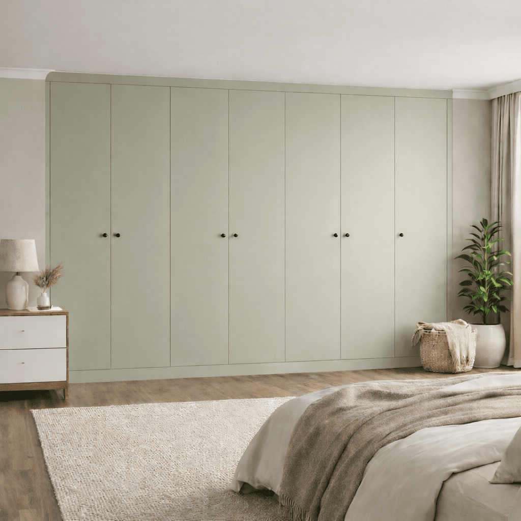 7 Door Modern Slab Front Frame Fitted Wardrobe - Widths Available 3801 - 4400mm 11 - Online Bedrooms