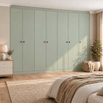 7 Door Modern Slab Front Frame Fitted Wardrobe - Widths Available 3801 - 4400mm 12 - Online Bedrooms