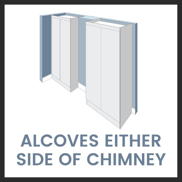 Alcoves beside a chimney wardrobe layout diagram