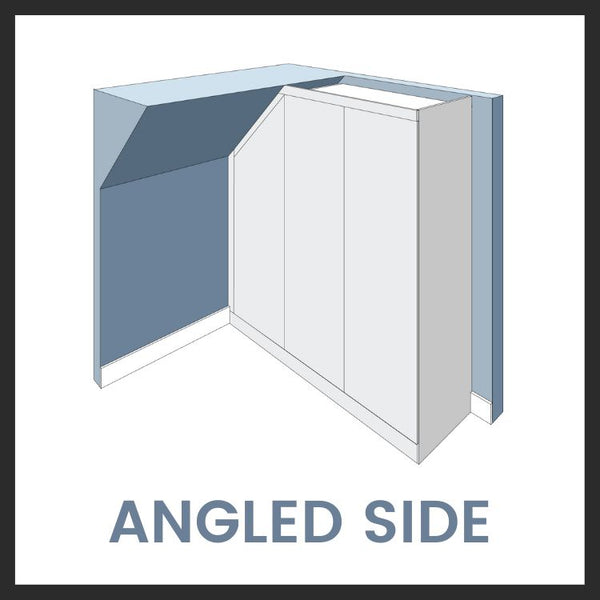Angled side wardrobe layout diagram
